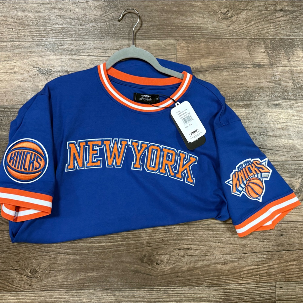 Mitchell & Ness Blue New York Tee with Orange Accents
